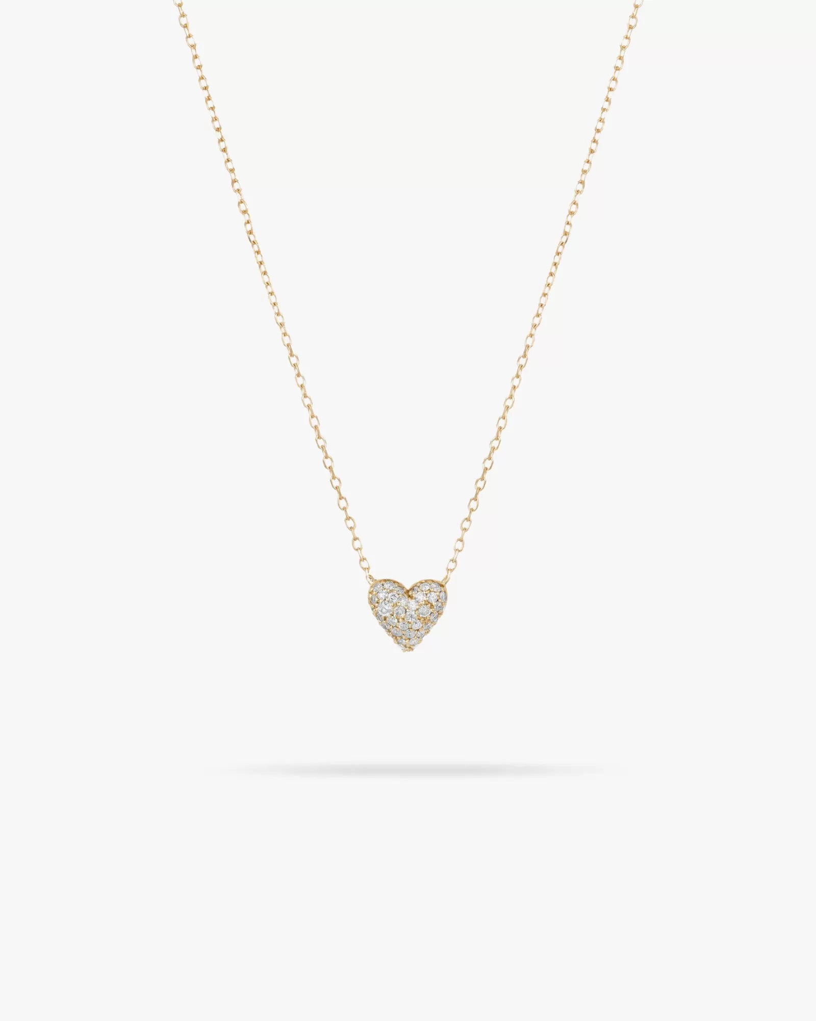 Fashion Diamond Puffy Heart Necklace Fine Jewelry