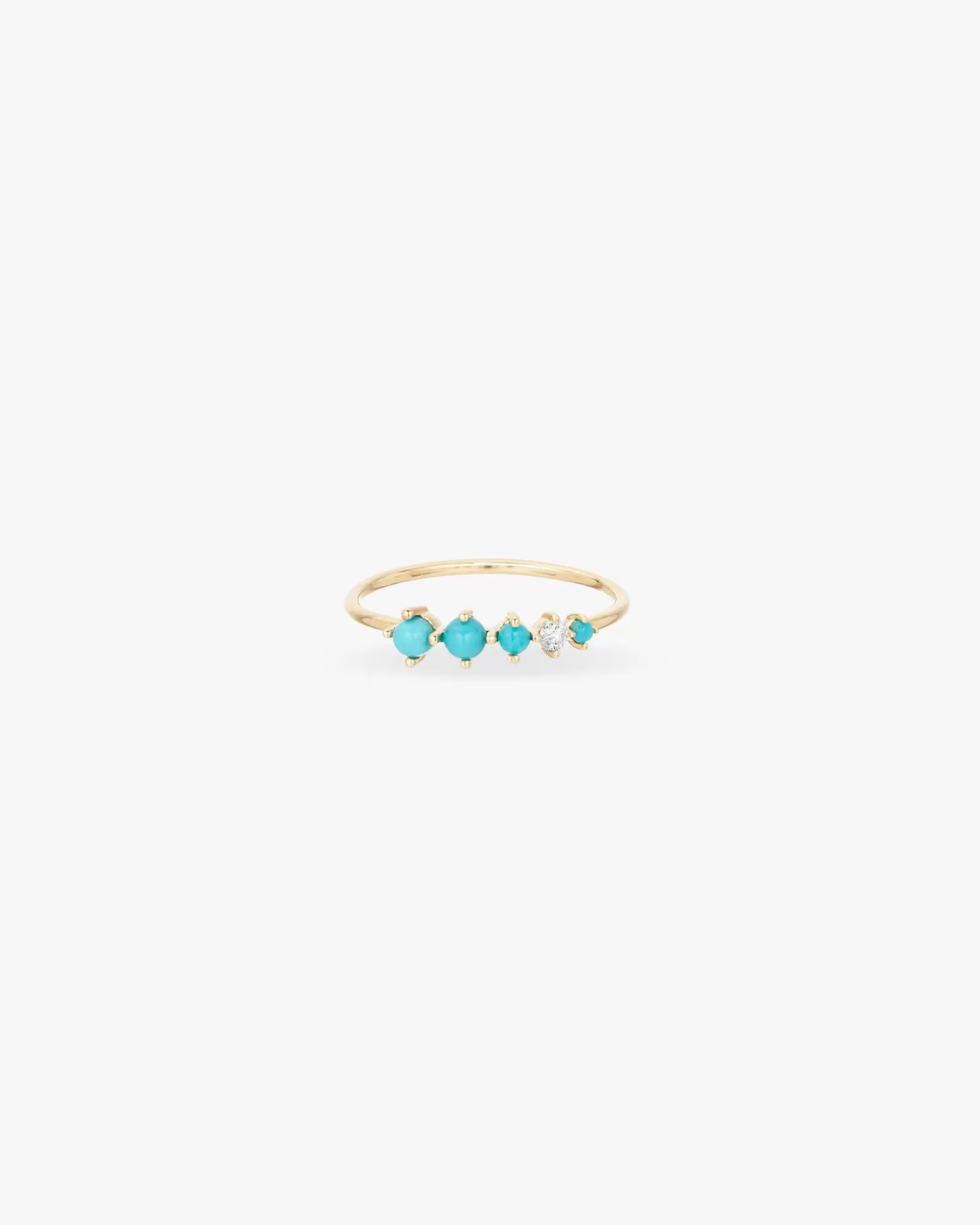 Hot Graduated Turquoise & Diamond Stacking Ring Rings