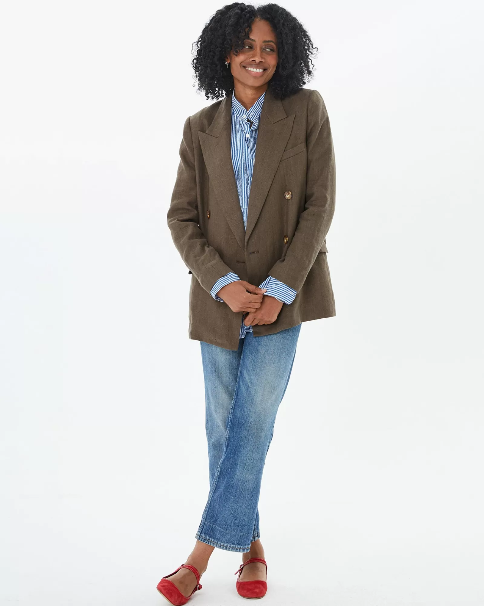 Clearance Linen Blazer Women Sweaters & Outerwear