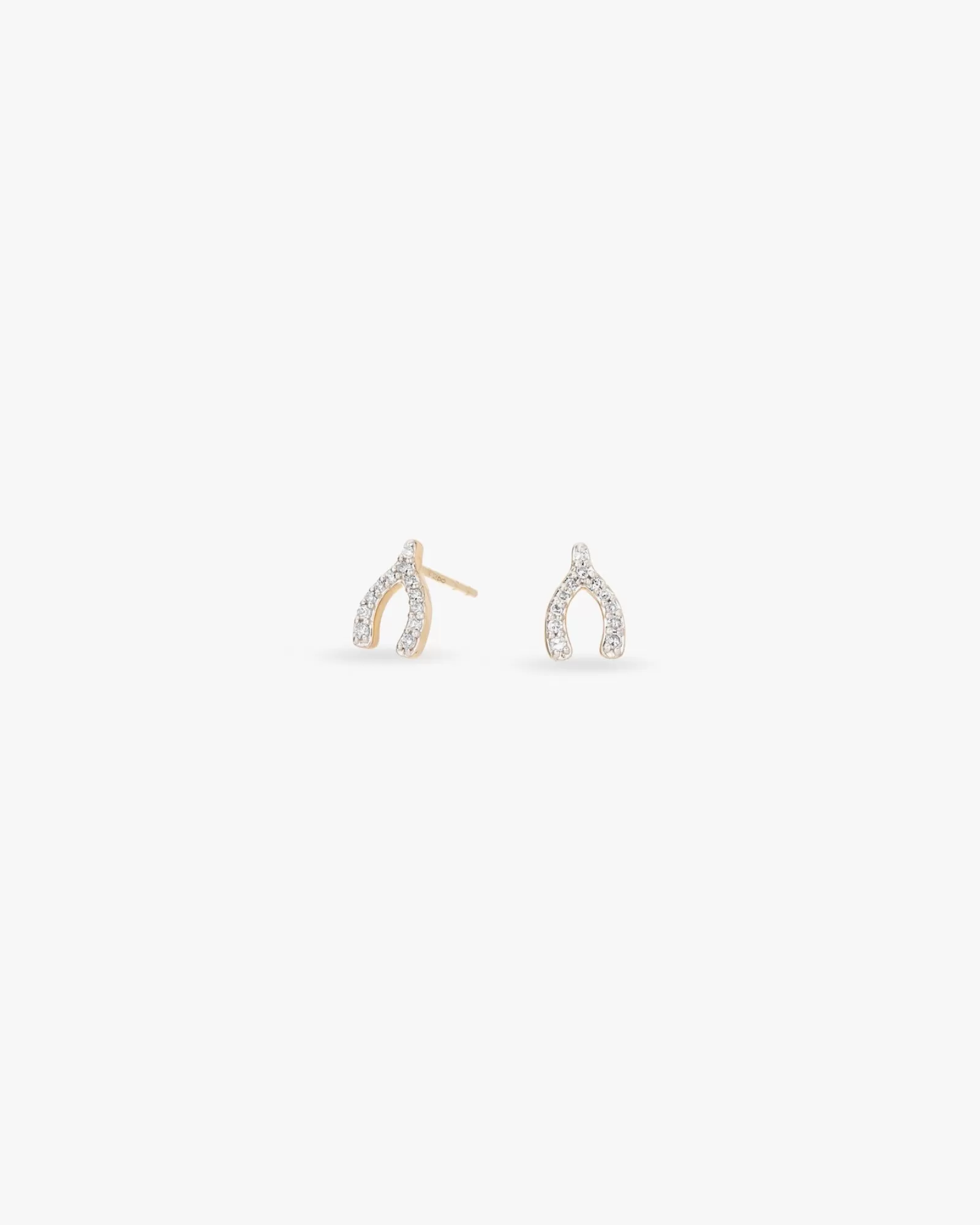 Cheap Pave Wishbone Posts Earrings